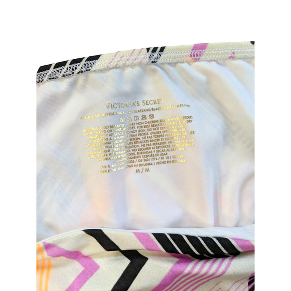 Victoria's Secret Bikini Swim Suit Bottom, Pink White Orange Black, Size M - Picture 3 of 3